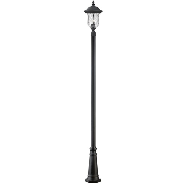 Z-Lite Armstrong Outdoor Post Light, Black & Clear Waterglass 533PHM-519P-BK - main
